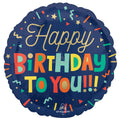 Happy Birthday Bright Blocks 18"
