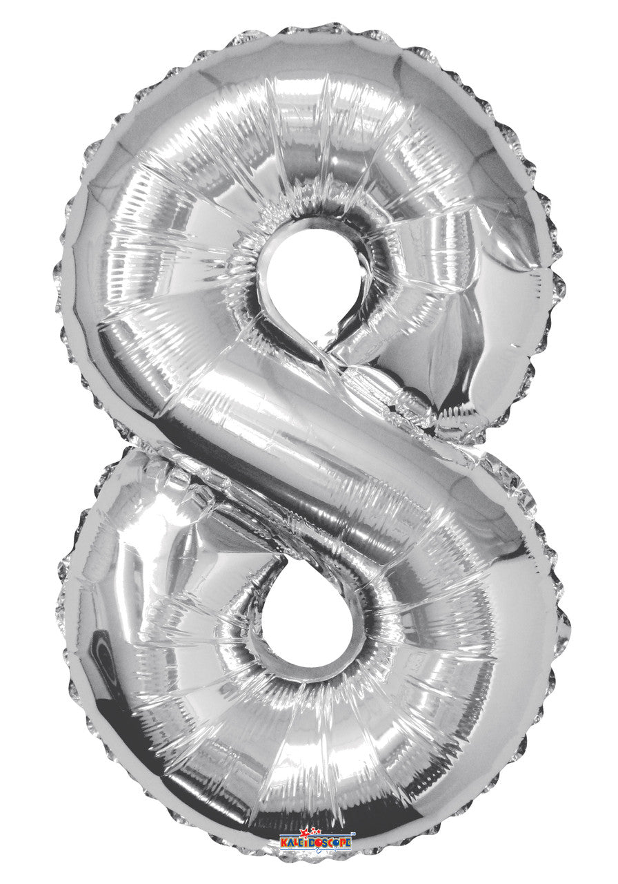 Number 8 Silver 34"