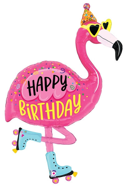 Happy Birthday Party Flamingo 42"