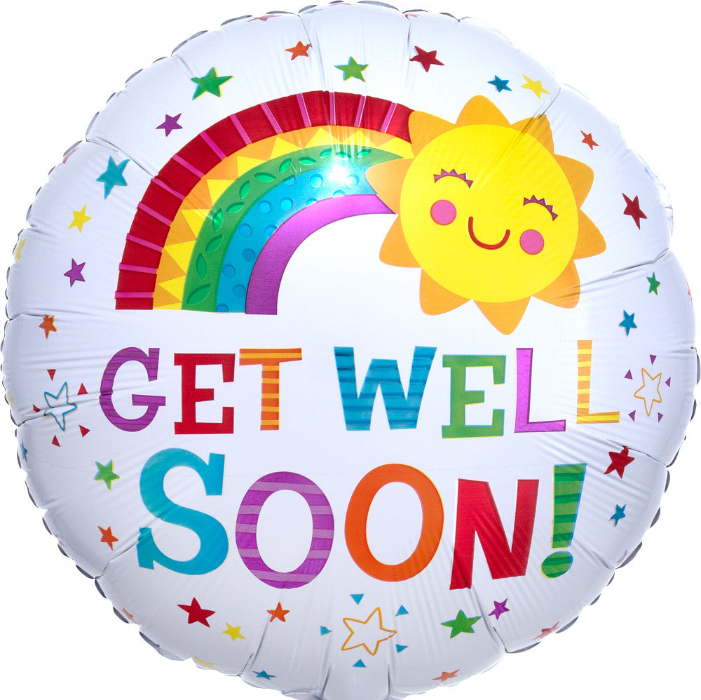 Get Well Soon Rainbow Sun 18"