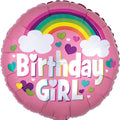 Birthday Girl Rainbow Clouds 18"