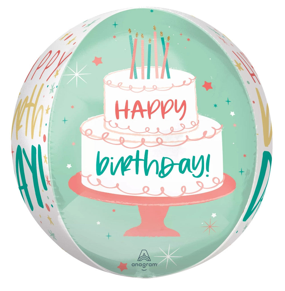 Happy Birthday Cake Orbz 16"