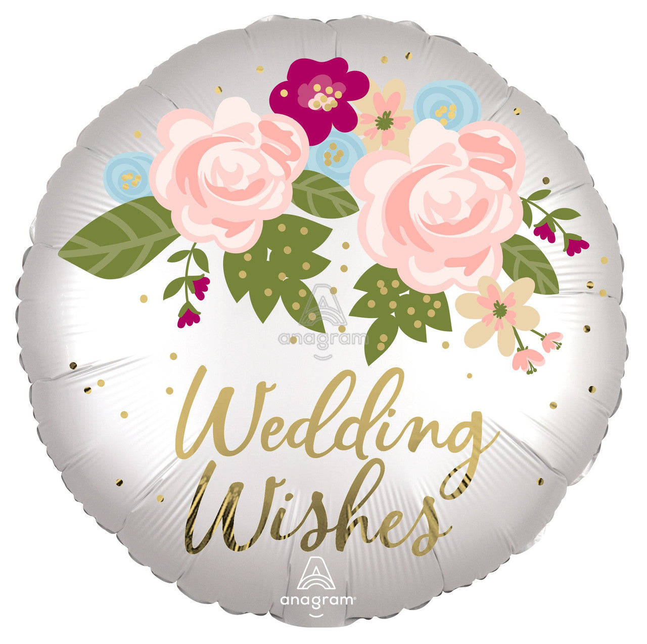 Wedding Wishes Floral Satin 18"