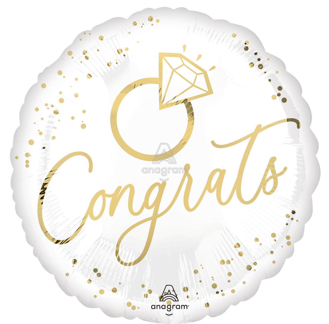 Congrats White Wedding Engagement 17"