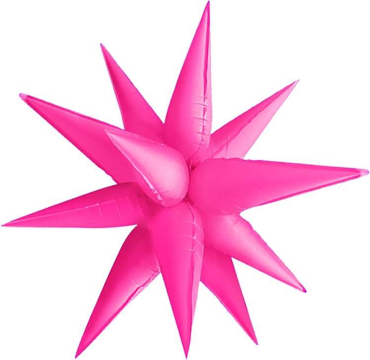 Exploding Star Neon Hot Pink 26"