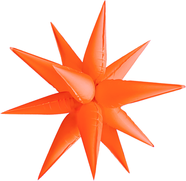 Exploding Star Neon Orange 19"