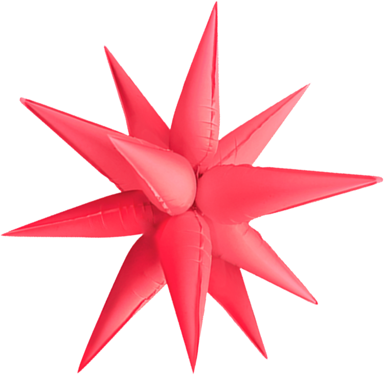 Exploding Star Neon Red 19"