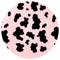 Safari Cow Macaron Pink w/Black