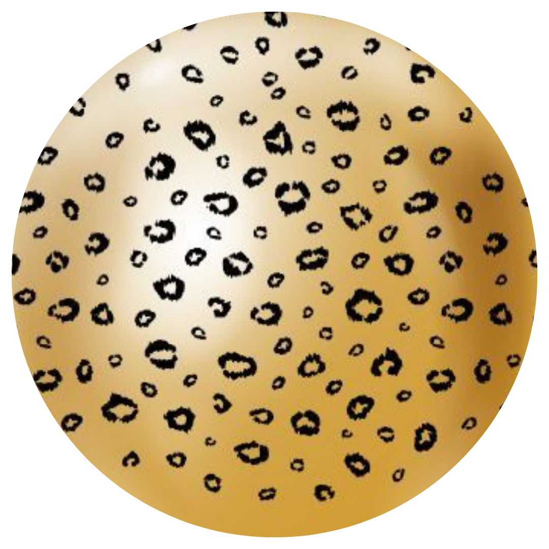 Safari Leopard Mirror Gold w/Black Spots